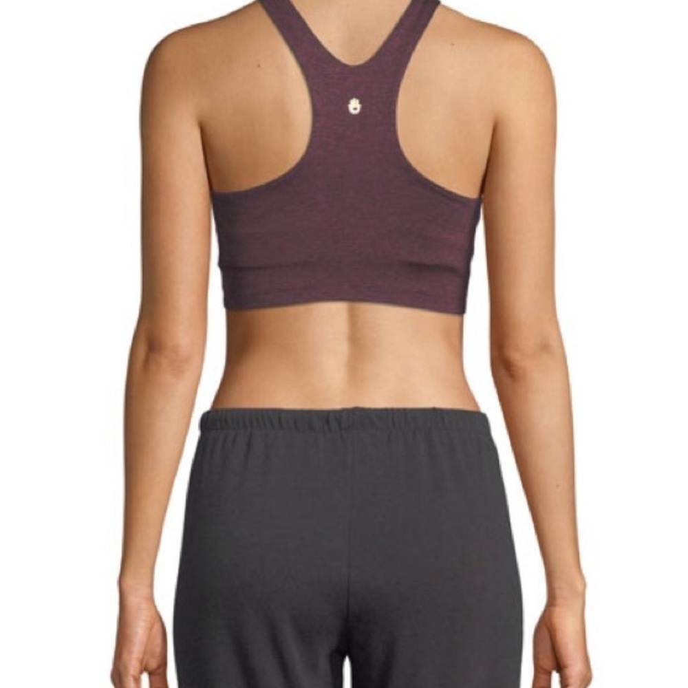 Spiritual Gangster Varsity Tech Crop Bra - Maroon - Picture 2 of 8